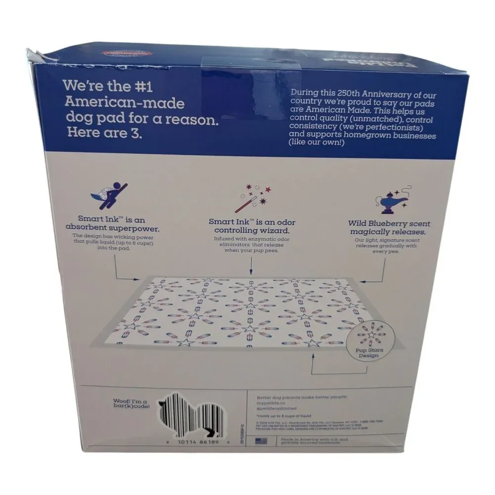 Pet Life Unlimited Smart Print dog Pads XL Training Pads 25 Pack Odor Resistant